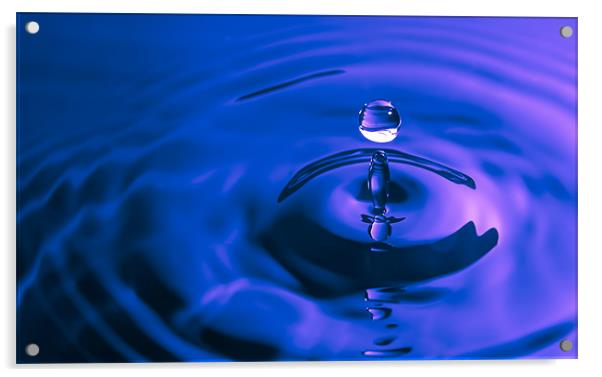 Water Drop Blue Acrylic by Ian Cocklin