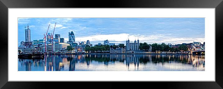 Thames Panoramic View Framed Mounted Print by peter tachauer