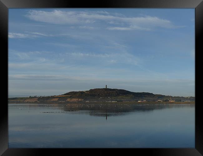 Reflection Of Scrabo Framed Print by Noreen Linale