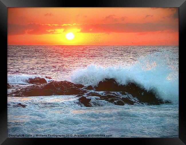 Sunrise Surf and Sea Framed Print by Colin Williams Photography