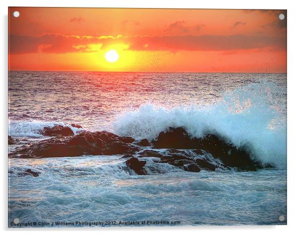 Sunrise Surf and Sea Acrylic by Colin Williams Photography