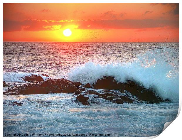 Sunrise Surf and Sea Print by Colin Williams Photography
