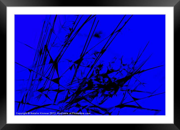 Strike Out Blue and Black Abstract Framed Mounted Print by Natalie Kinnear
