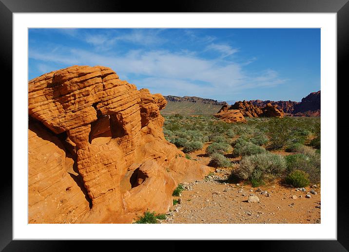 Colourful Valley of Fire, Nevada Framed Mounted Print by Claudio Del Luongo