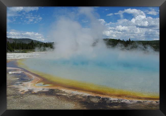 Multicoloured hot pool,Yellowstone Framed Print by Claudio Del Luongo
