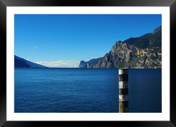Lake Garda near Riva, Italy Framed Mounted Print by Claudio Del Luongo