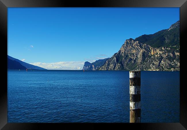 Lake Garda near Riva, Italy Framed Print by Claudio Del Luongo