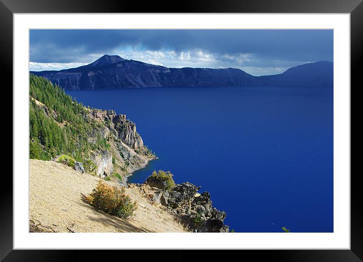 Crater Lake, Oregon Framed Mounted Print by Claudio Del Luongo