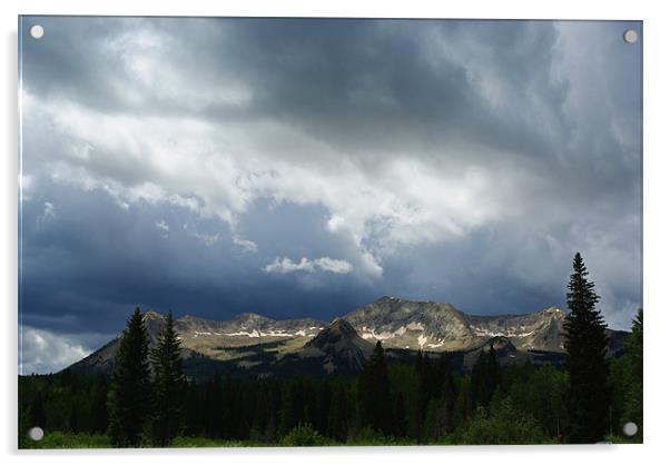 Light contrasts on high Rocky peaks, Colorado Acrylic by Claudio Del Luongo