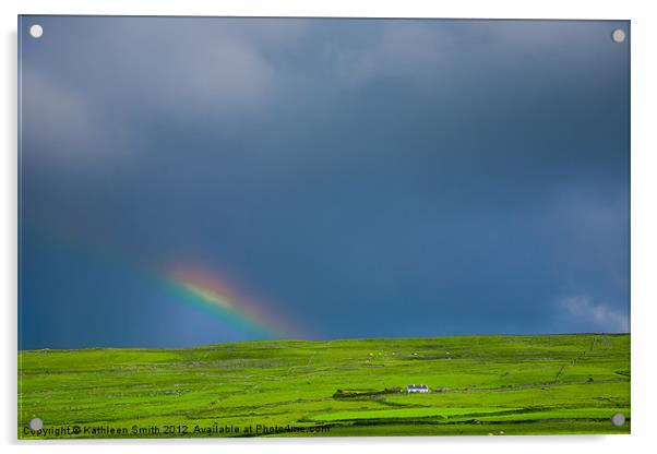 Green hill and rainbow Acrylic by Kathleen Smith (kbhsphoto)