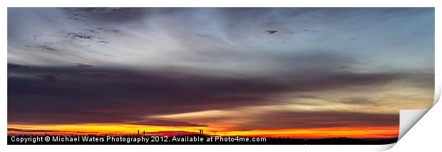 Last 2012 Sunrise Panoramic Print by Michael Waters Photography