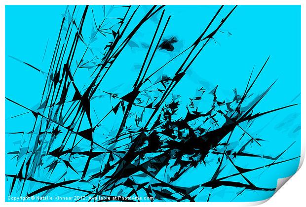 Strike Out Turquoise and Black Abstract Print by Natalie Kinnear
