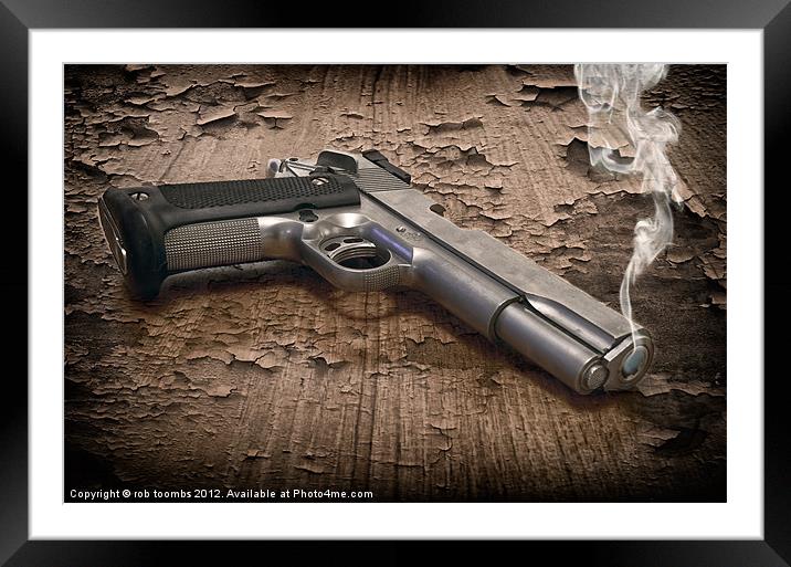 SMOKING GUN Framed Mounted Print by Rob Toombs
