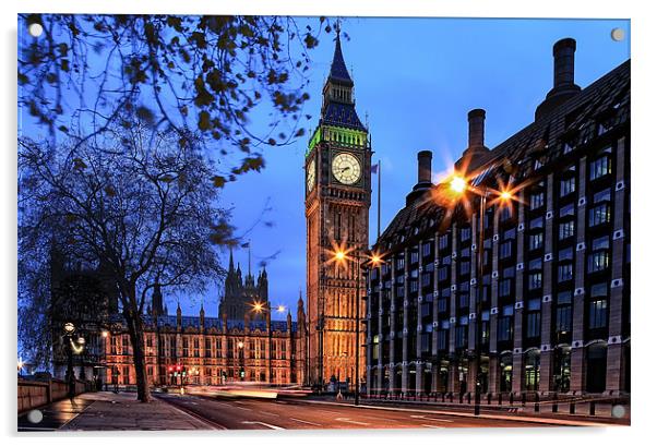 Palace of Westminster Acrylic by peter tachauer