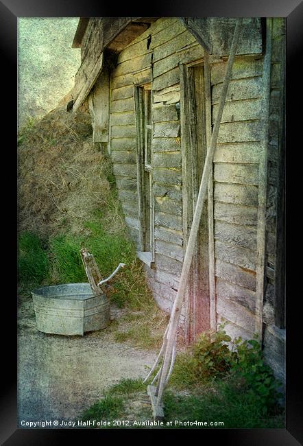 Memories in Sod and Weathered Wood Framed Print by Judy Hall-Folde