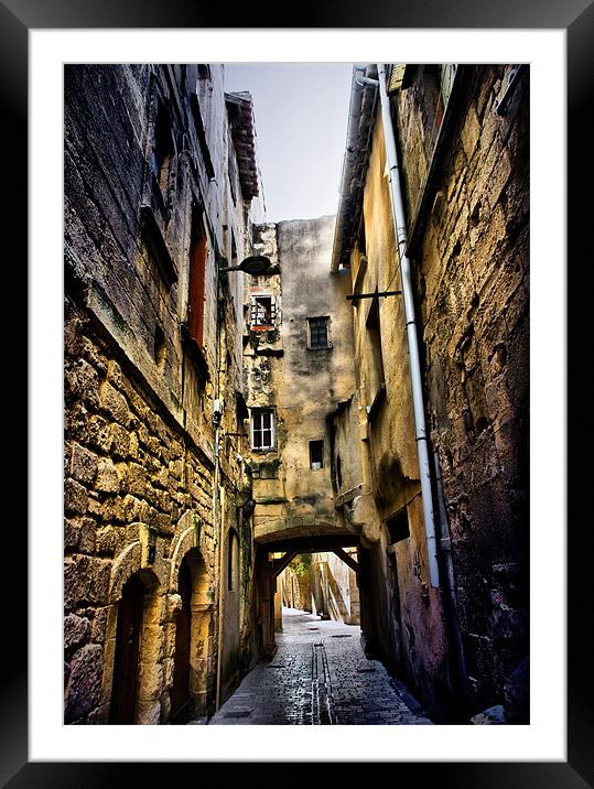 Grungy French Alleyway Framed Mounted Print by Jacqi Elmslie