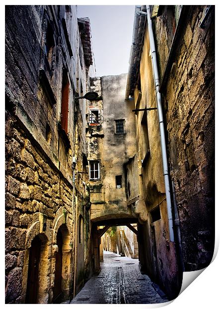 Grungy French Alleyway Print by Jacqi Elmslie