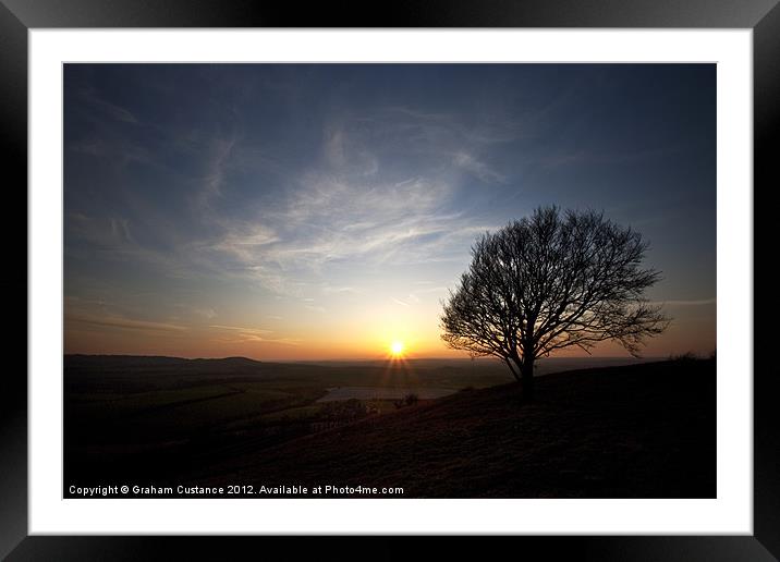 Sunset Framed Mounted Print by Graham Custance