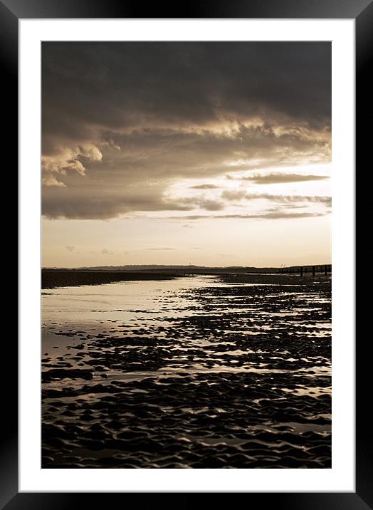Low tide at camber sands Framed Mounted Print by Dawn Cox