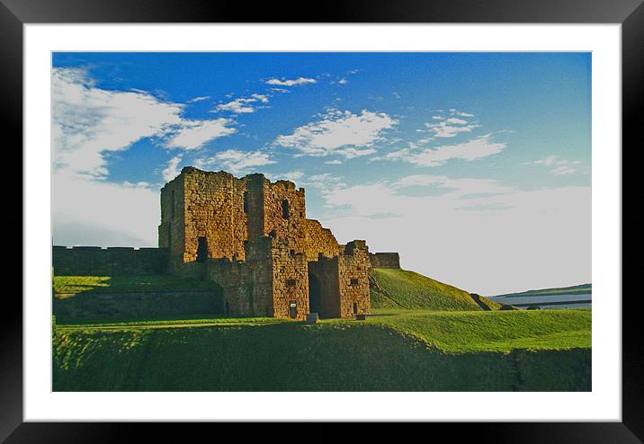 Coast - Tynemouth castle eveing light.  Framed Mounted Print by David Turnbull