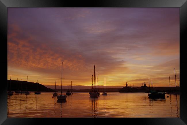 Coast -  Falmouth Dawn 140707  Framed Print by David Turnbull