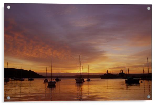 Coast -  Falmouth Dawn 140707  Acrylic by David Turnbull