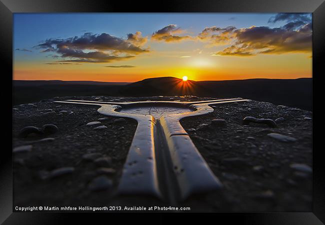 Mam Tor, Trigpoint Sunset Framed Print by mhfore Photography