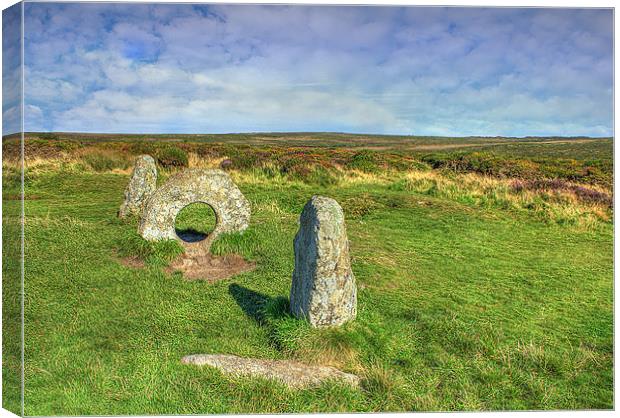 Men-An-Tol at Madryn Cornwall Canvas Print by Dave Bell
