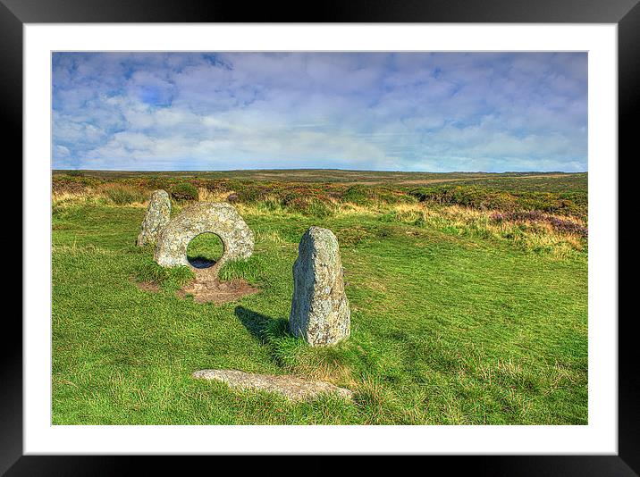 Men-An-Tol at Madryn Cornwall Framed Mounted Print by Dave Bell