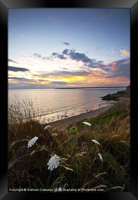 Isle of Wight, sunset Framed Print by Graham Custance