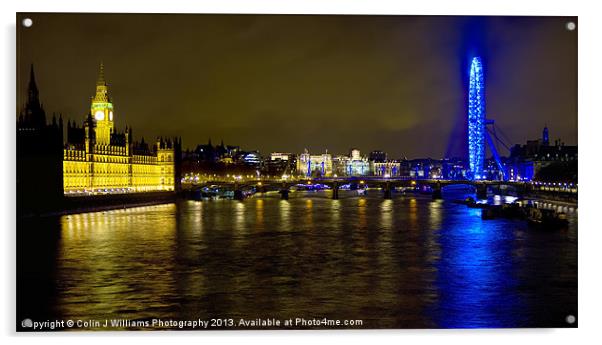The London Skyline New Years Eve 2012 Acrylic by Colin Williams Photography