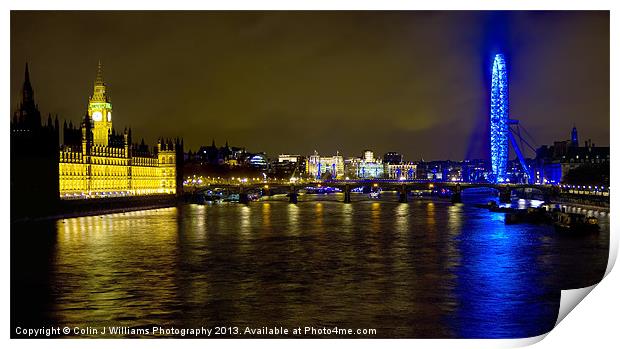 The London Skyline New Years Eve 2012 Print by Colin Williams Photography