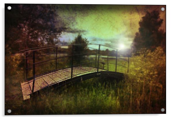 Bridge to the Meadow Acrylic by Mike Sherman Photog