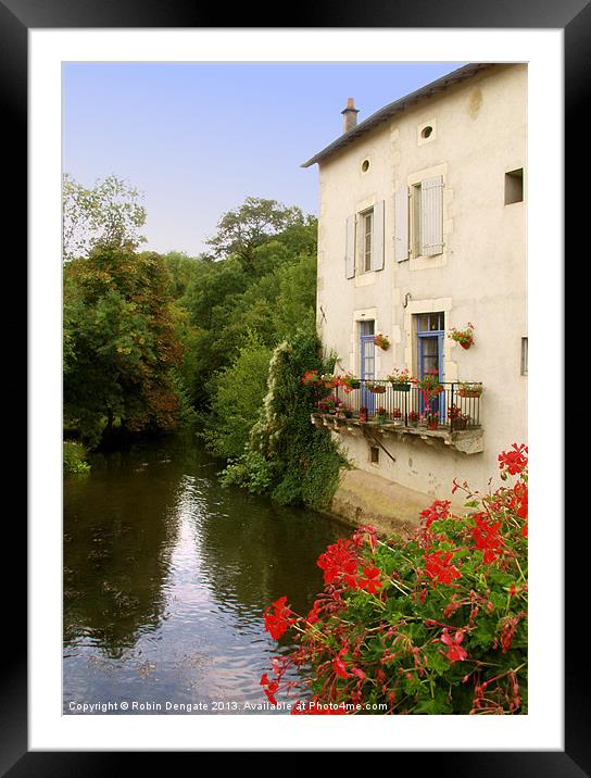 River Charente in Civray, France Framed Mounted Print by Robin Dengate
