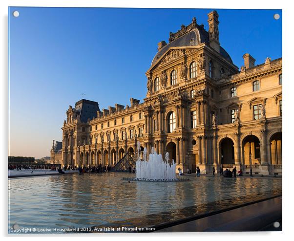 Louvre Pavilion de Richelieu, Paris Acrylic by Louise Heusinkveld