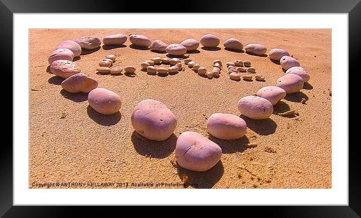 LOVE PEBBLES Framed Mounted Print by Anthony Kellaway