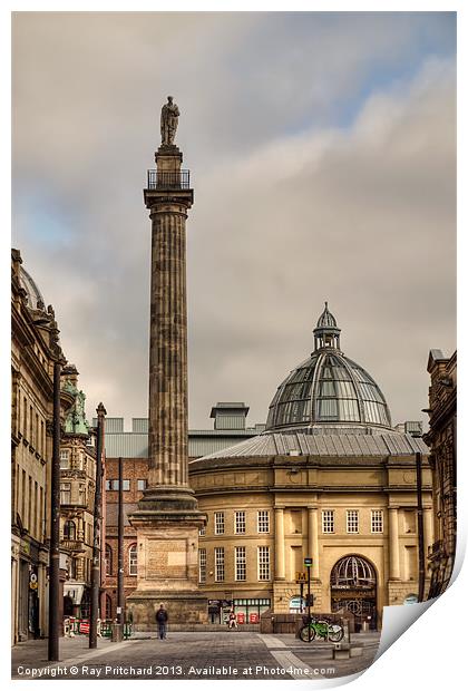 Greys Monument Newcastle Print by Ray Pritchard