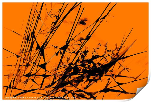 Strike Out Orange and Black Abstract Print by Natalie Kinnear
