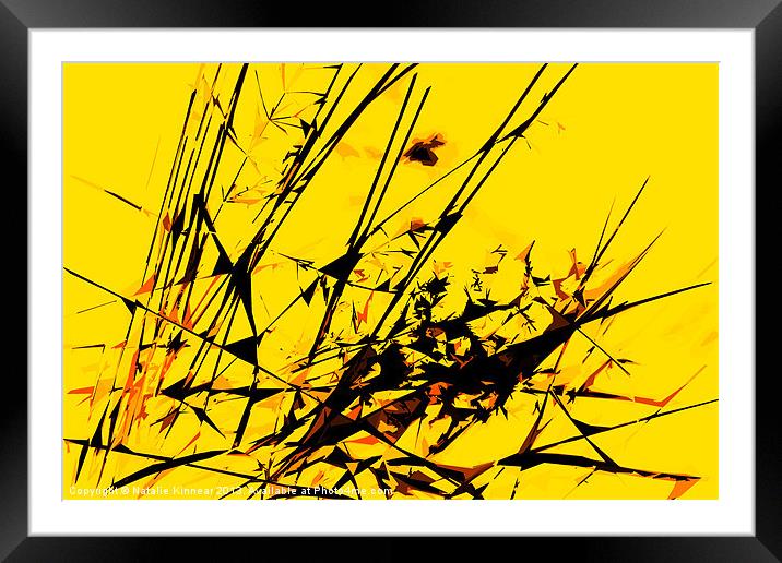 Strike Out Yellow and Black Abstract Framed Mounted Print by Natalie Kinnear
