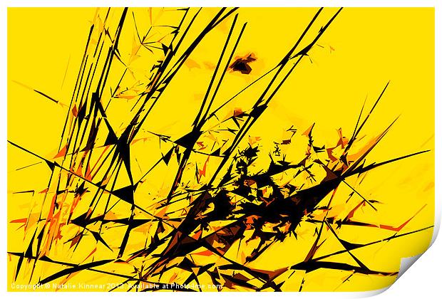 Strike Out Yellow and Black Abstract Print by Natalie Kinnear