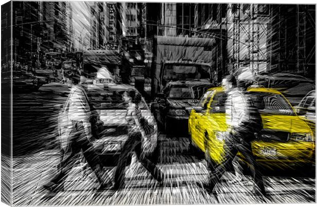 Yellow Cab Jazz Canvas Print by peter tachauer