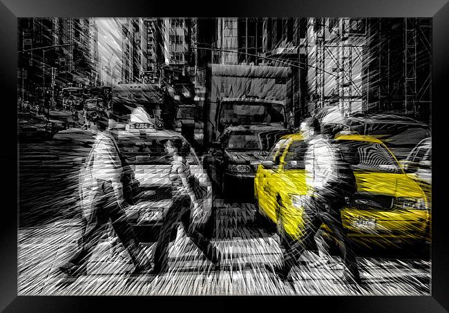 Yellow Cab Jazz Framed Print by peter tachauer