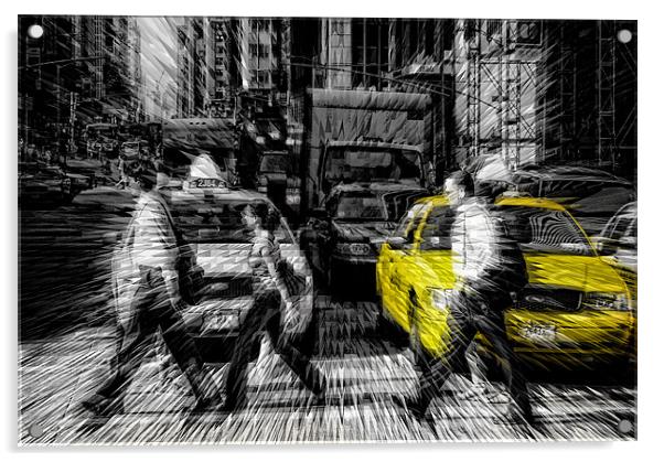 Yellow Cab Jazz Acrylic by peter tachauer
