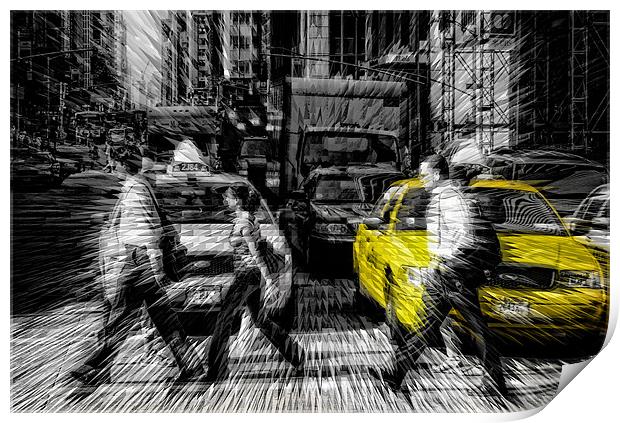 Yellow Cab Jazz Print by peter tachauer