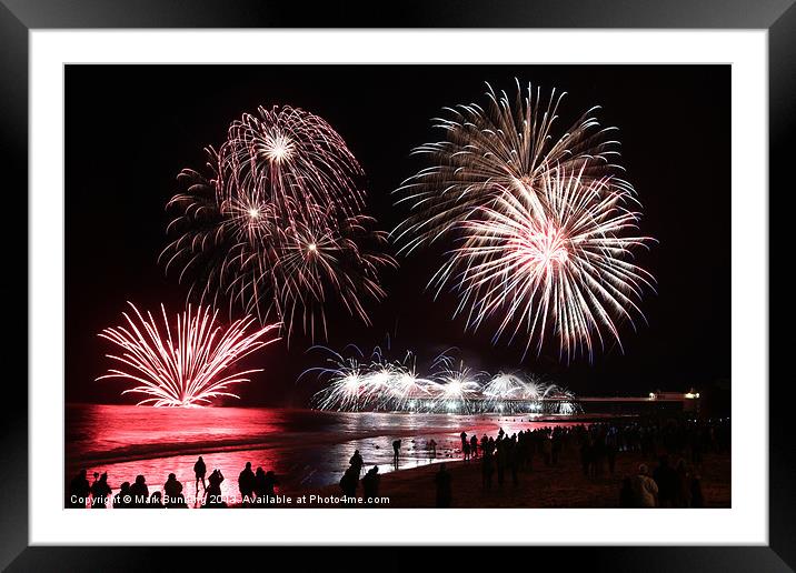 Cromer Fireworks wining entry 2013 Framed Mounted Print by Mark Bunning
