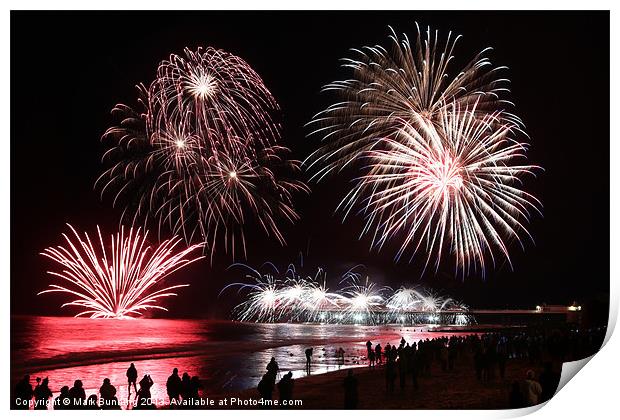 Cromer Fireworks wining entry 2013 Print by Mark Bunning