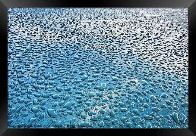 Sea of Raindrops Framed Print by Mark  F Banks