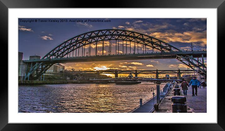 Newcastle Sunset Framed Mounted Print by Trevor Kersley RIP