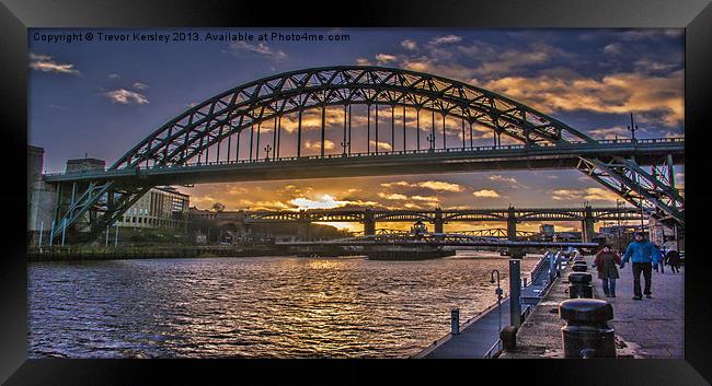 Newcastle Sunset Framed Print by Trevor Kersley RIP