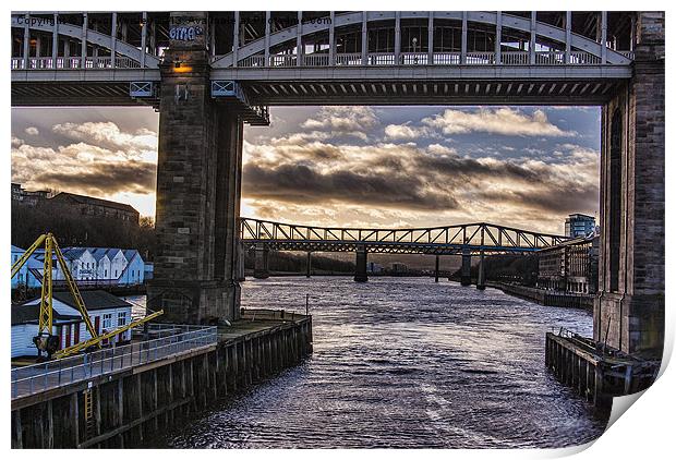 River Tyne Sunset Print by Trevor Kersley RIP
